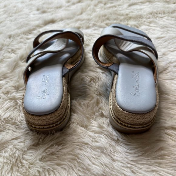 Splendid Fara French Blue Leather/Suede Espadrille Sandals Women's 8M - Picture 5 of 8